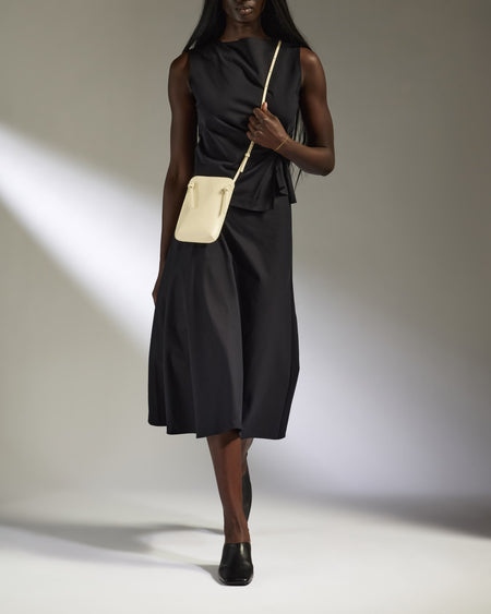 Crossbody Bag in Cream Leather - Heritage Collection