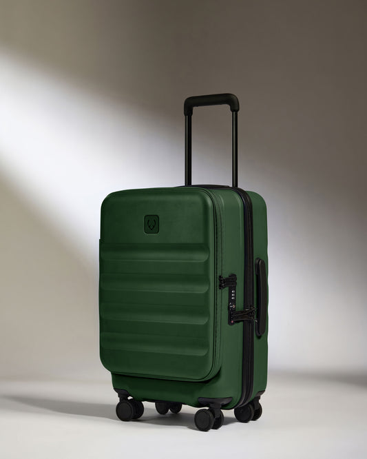 Dual Opening Carry-On Luggage in Antler Green - Icon Stripe
