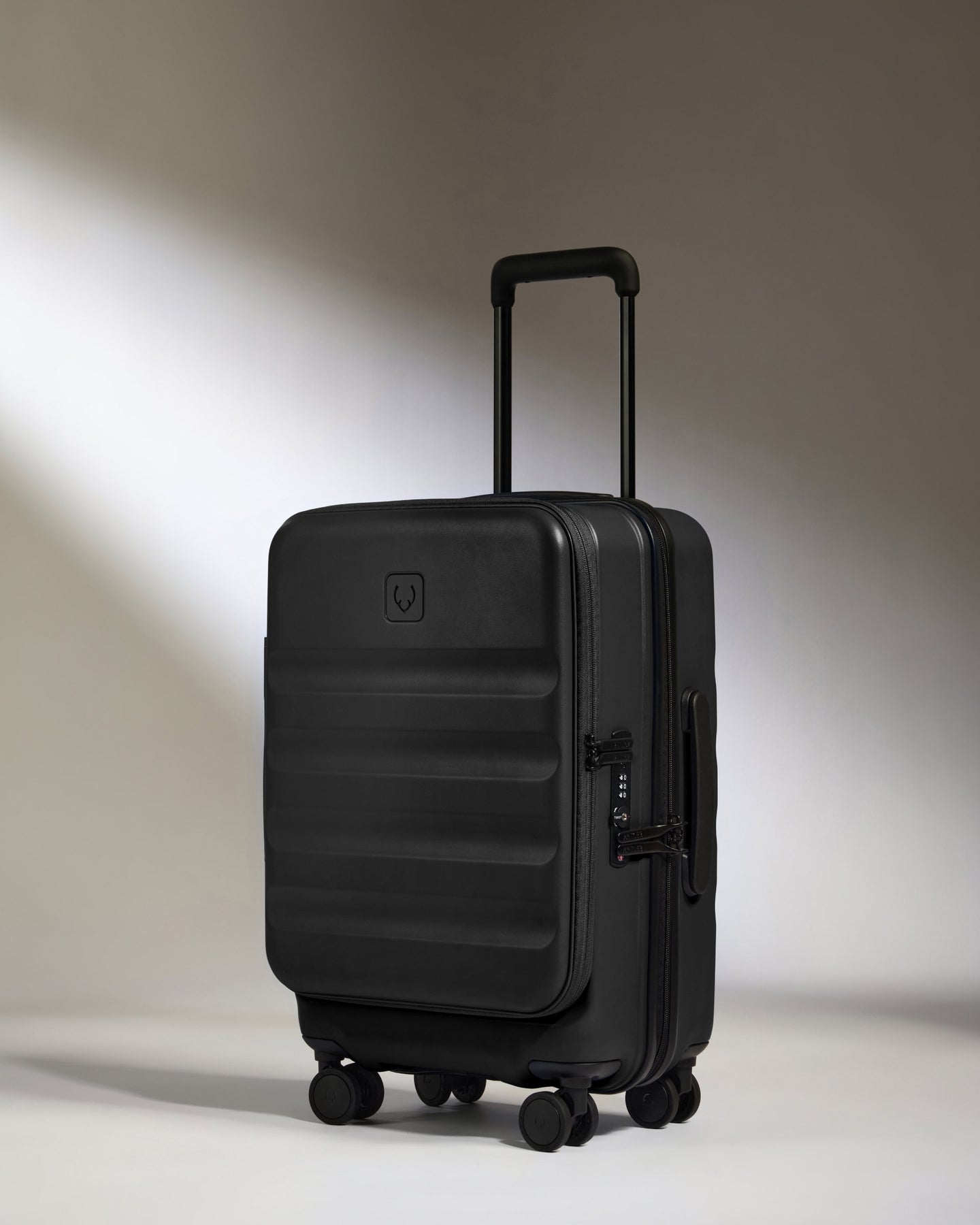 Dual Opening Carry-On Luggage in Black - Icon Stripe