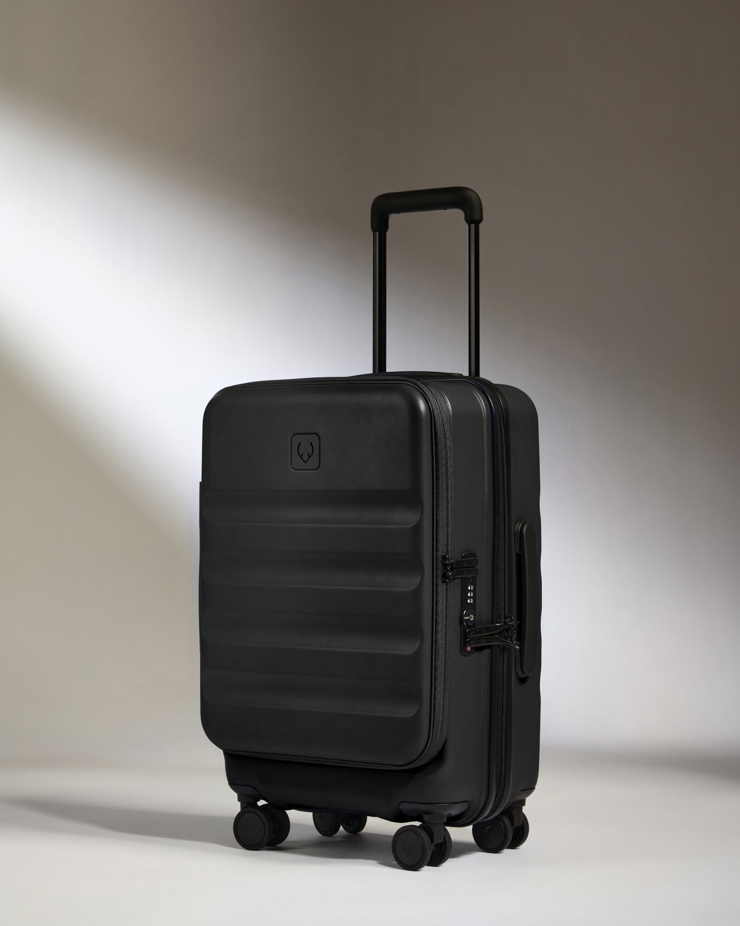 Dual Opening Carry-On Luggage in Black - Icon Stripe
