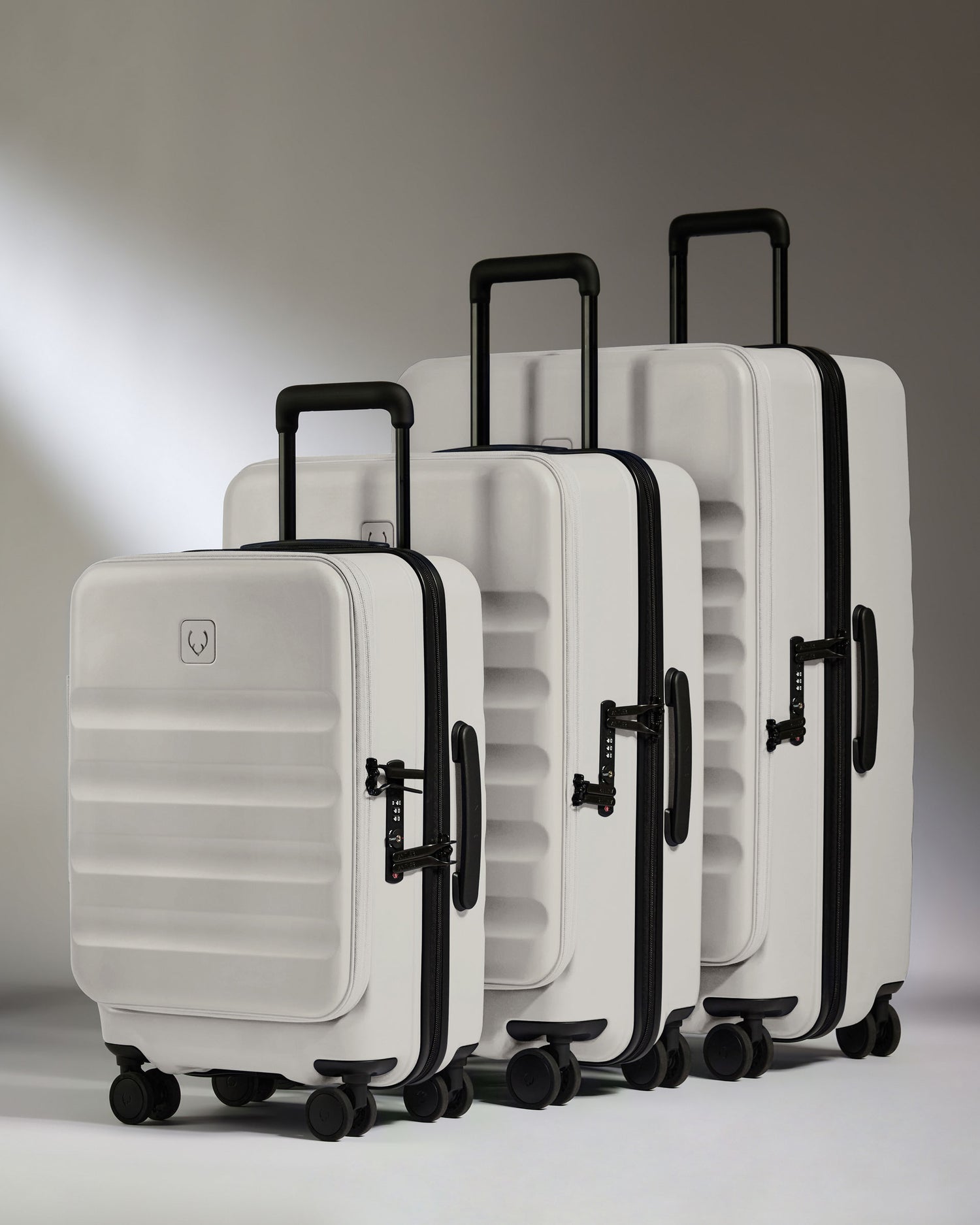 Dual Opening Luggage Set in Taupe - Icon Stripe