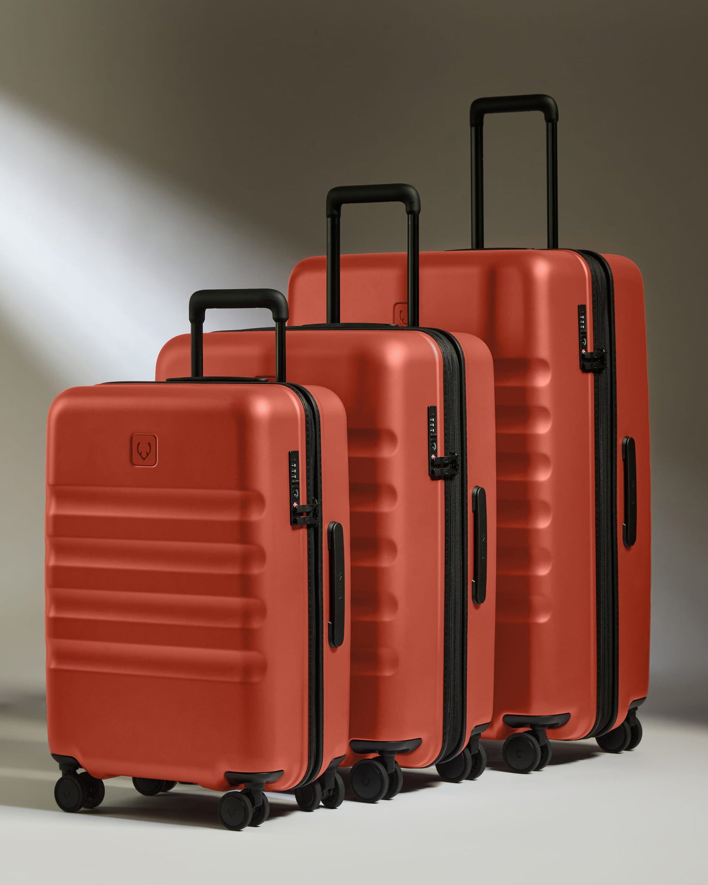 Large Carry-on Luggage Set in Buckthorn Red - Icon Stripe