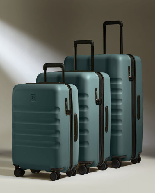 Large Carry-on Luggage Set in Glade Blue - Icon Stripe