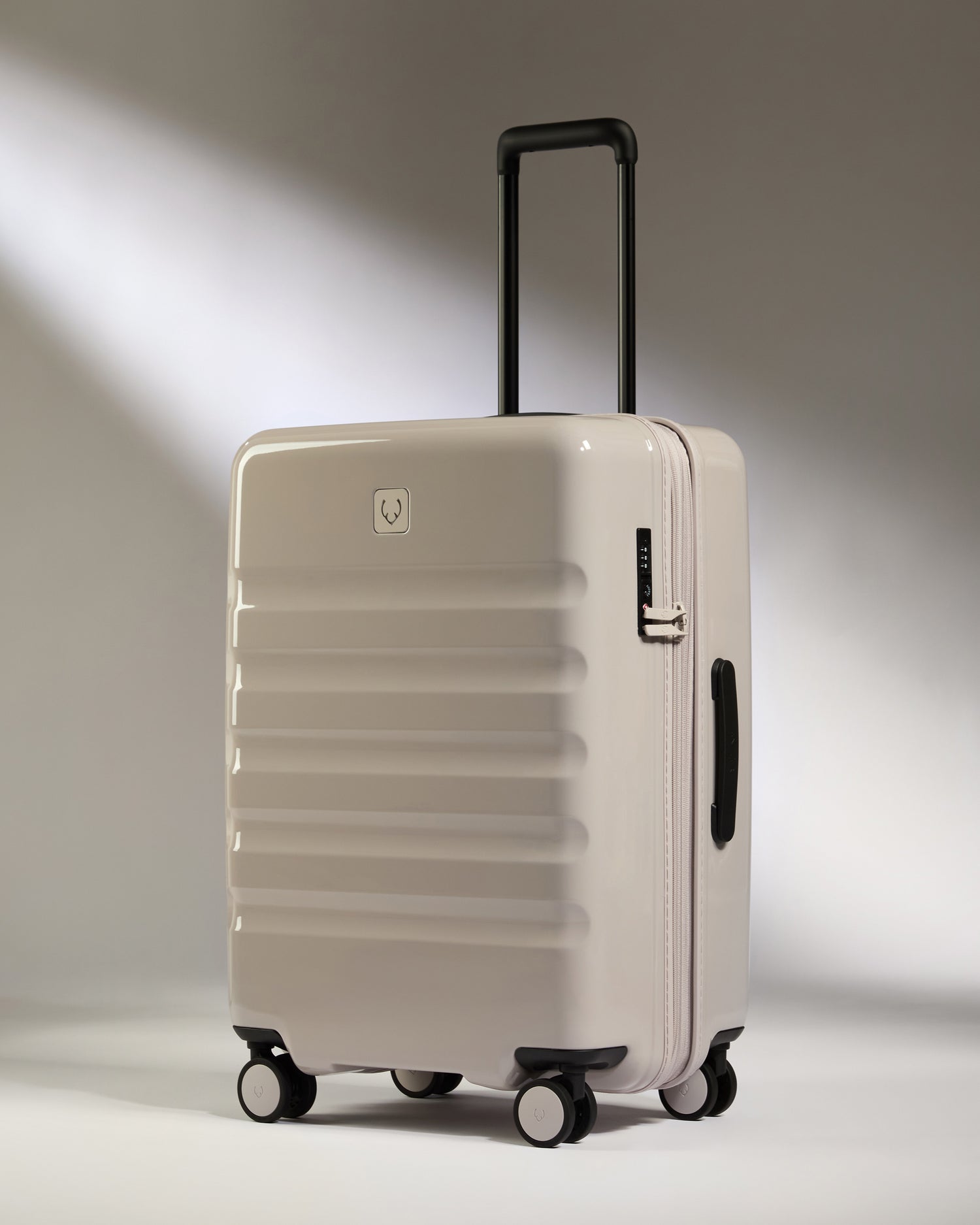 Medium Luggage in Taupe Gloss - Icon Stripe