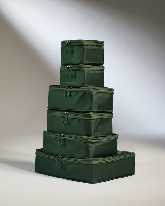 Packing Cubes in Green - Set of 6