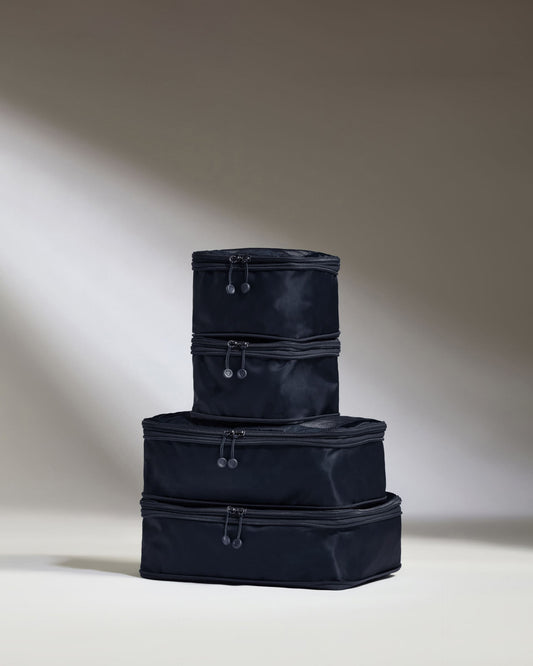 Compression Packing Cubes in Navy Blue - Set of 4