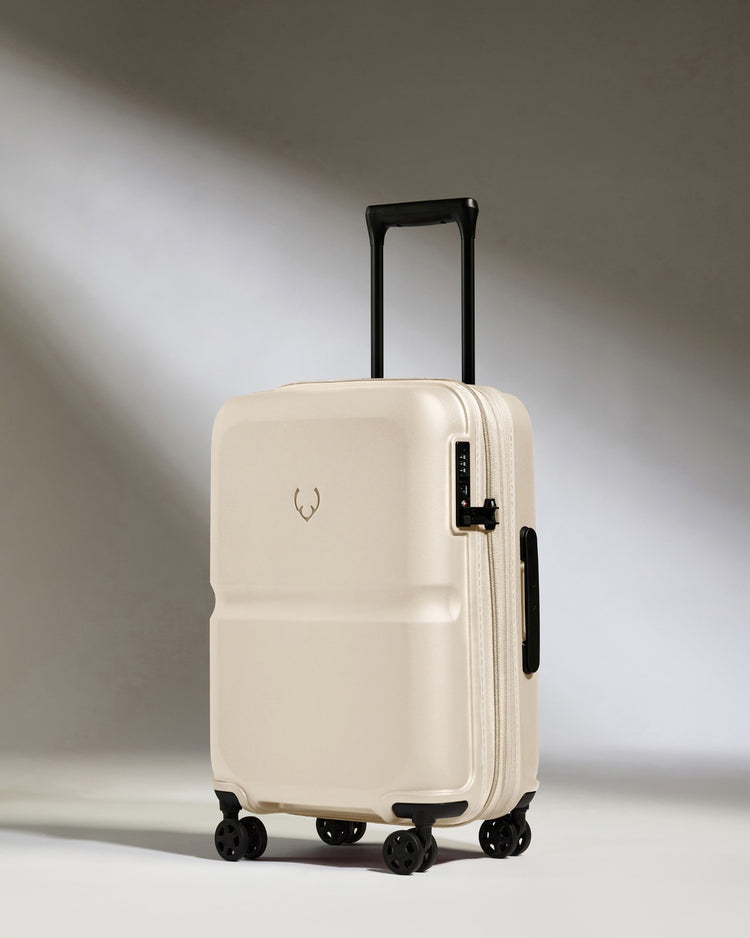 Expandable Carry-on Luggage in Wheat Beige - Single Stripe