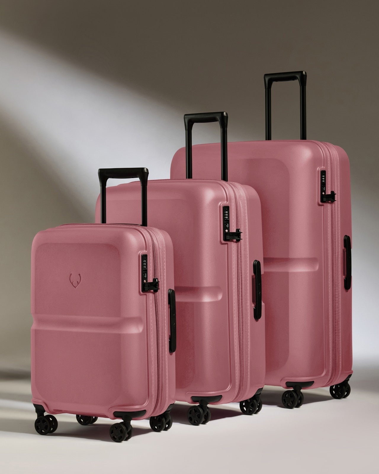 Lightest Hard Shell Expandable Carry-on Luggage Set in Clay Pink - Single Stripe