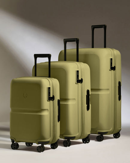 Expandable Carry-on Luggage Set in Reed Green - Single Stripe