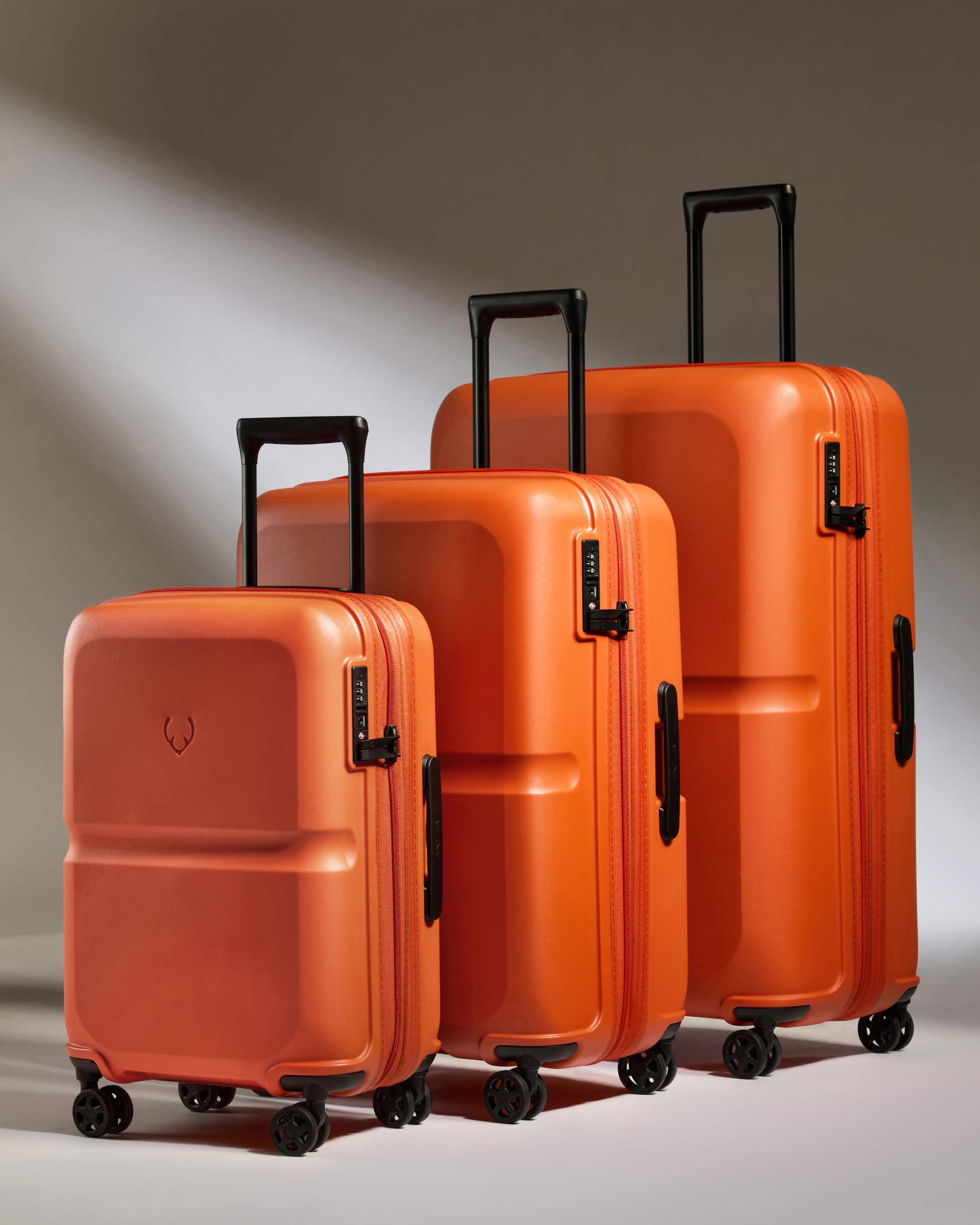 Expandable Carry-on Luggage Set in Orange Single Stripe