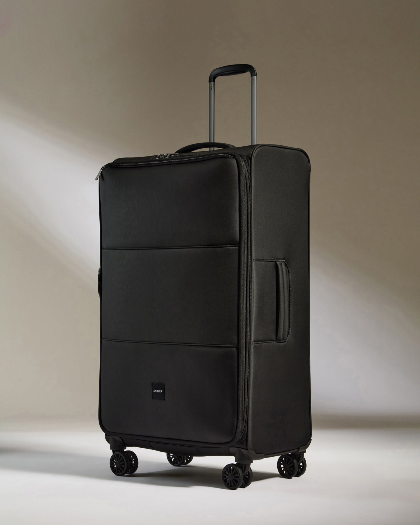 Lightest Expandable Carry-on Luggage Set in Black - Soft Stripe