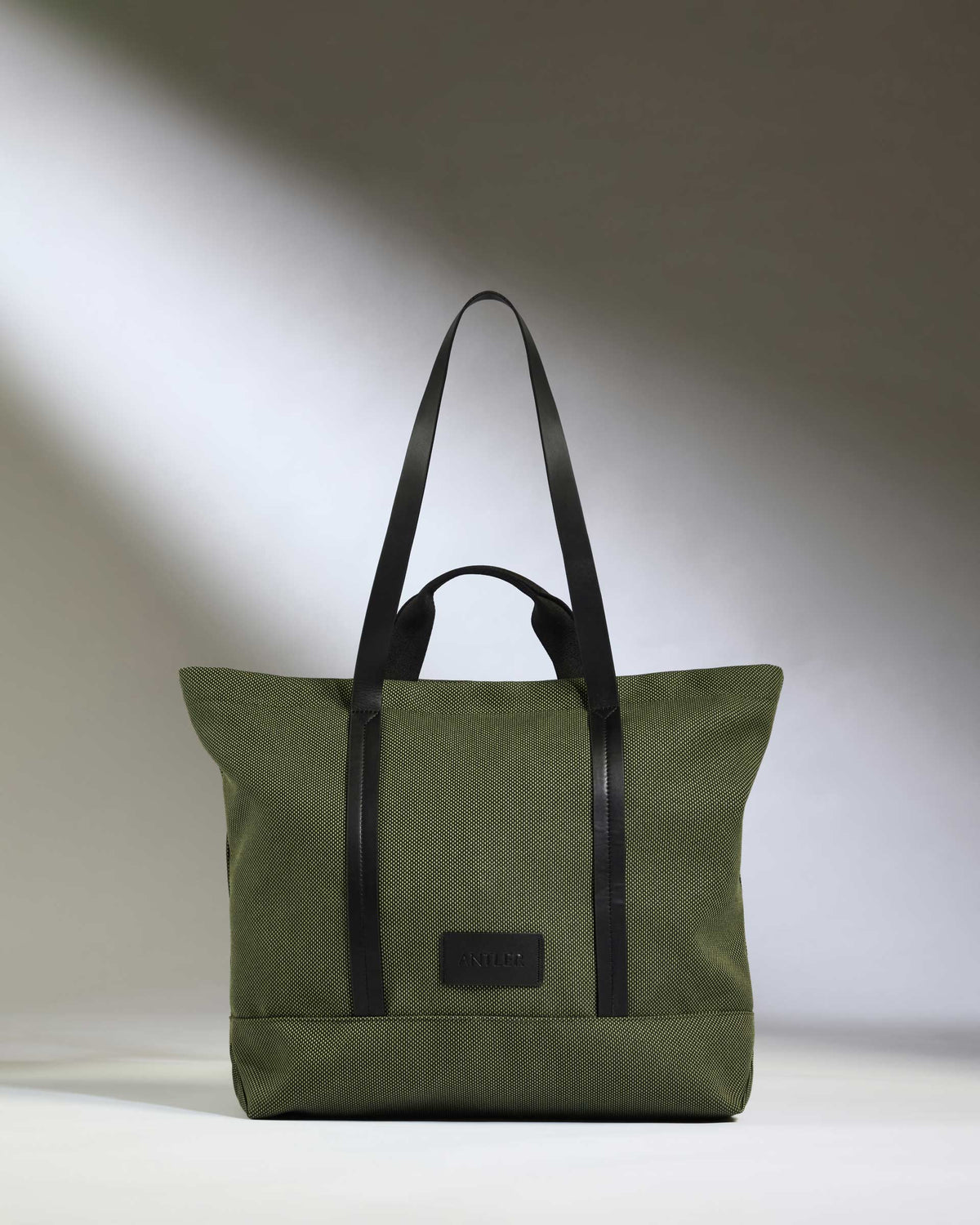 Antler Weave Shopper in Olive Green