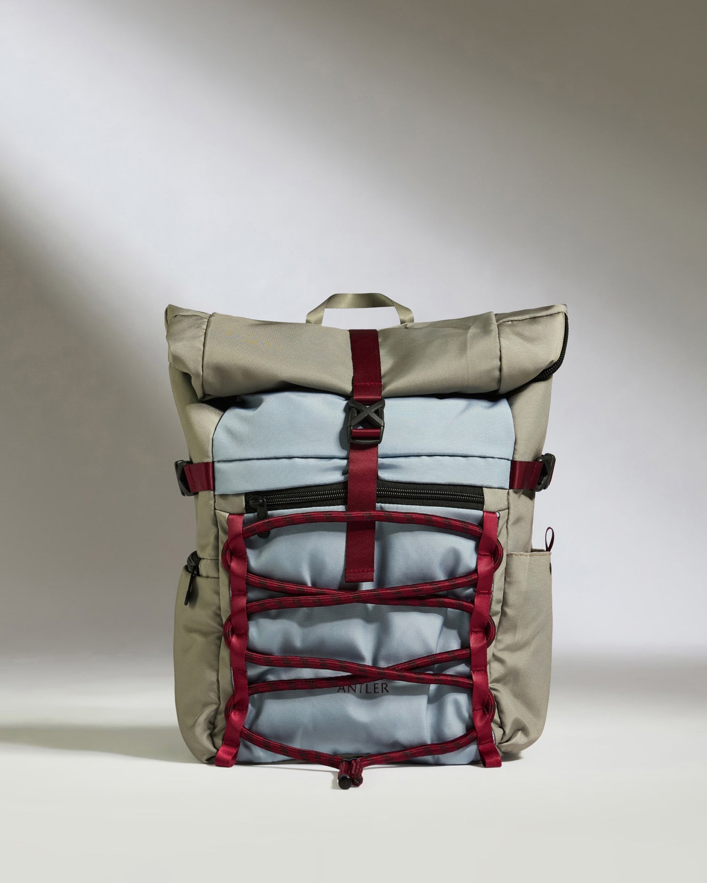 Discovery Roll Top Backpack in Mist Blue