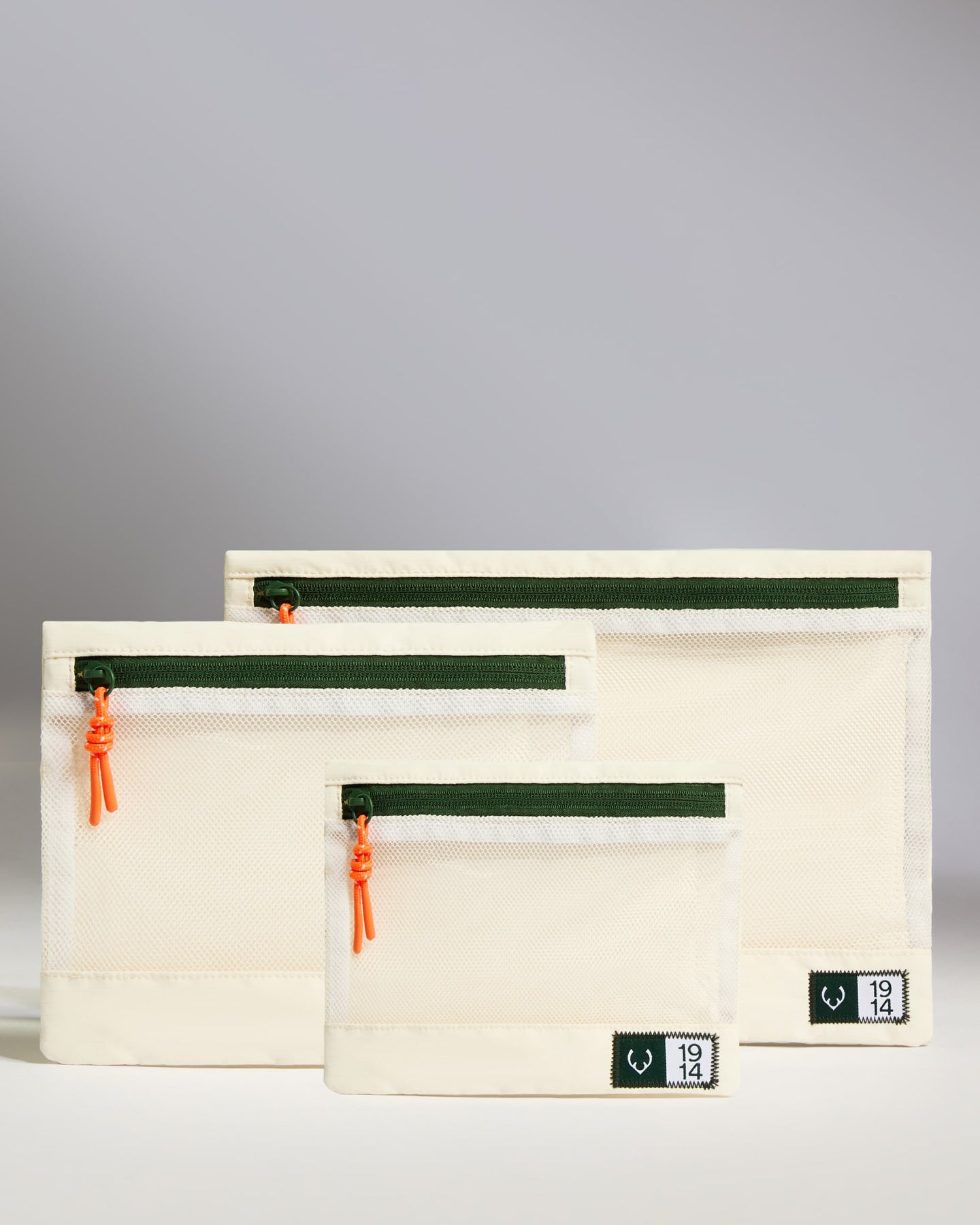 Essential Travel Pouches in Stone - Set of 3