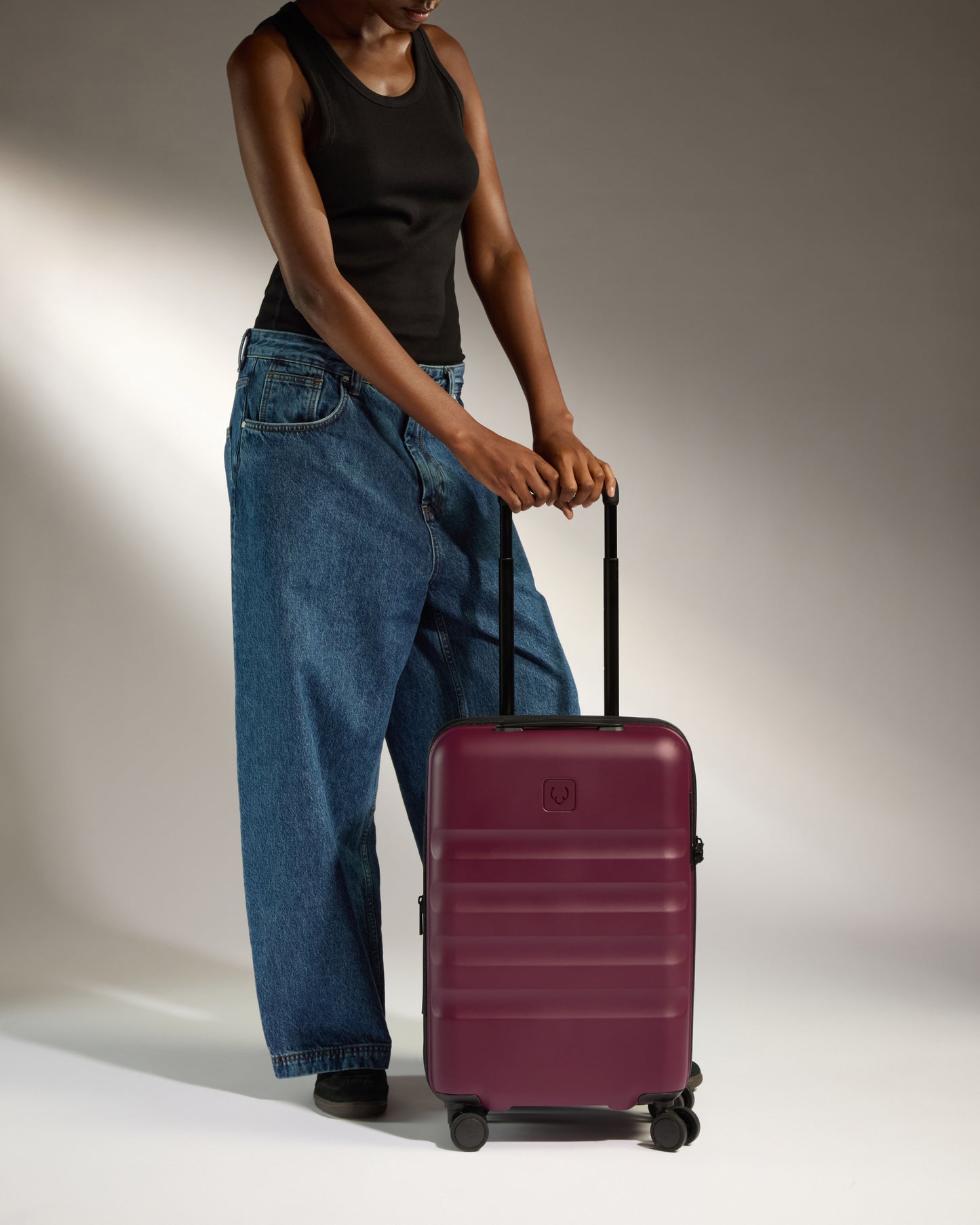 Icon Stripe Carry-On with Expander in Heather Purple