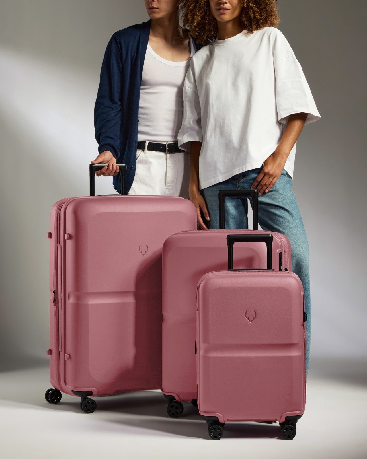 Lightest Hard Shell Expandable Carry-on Luggage Set in Clay Pink - Single Stripe
