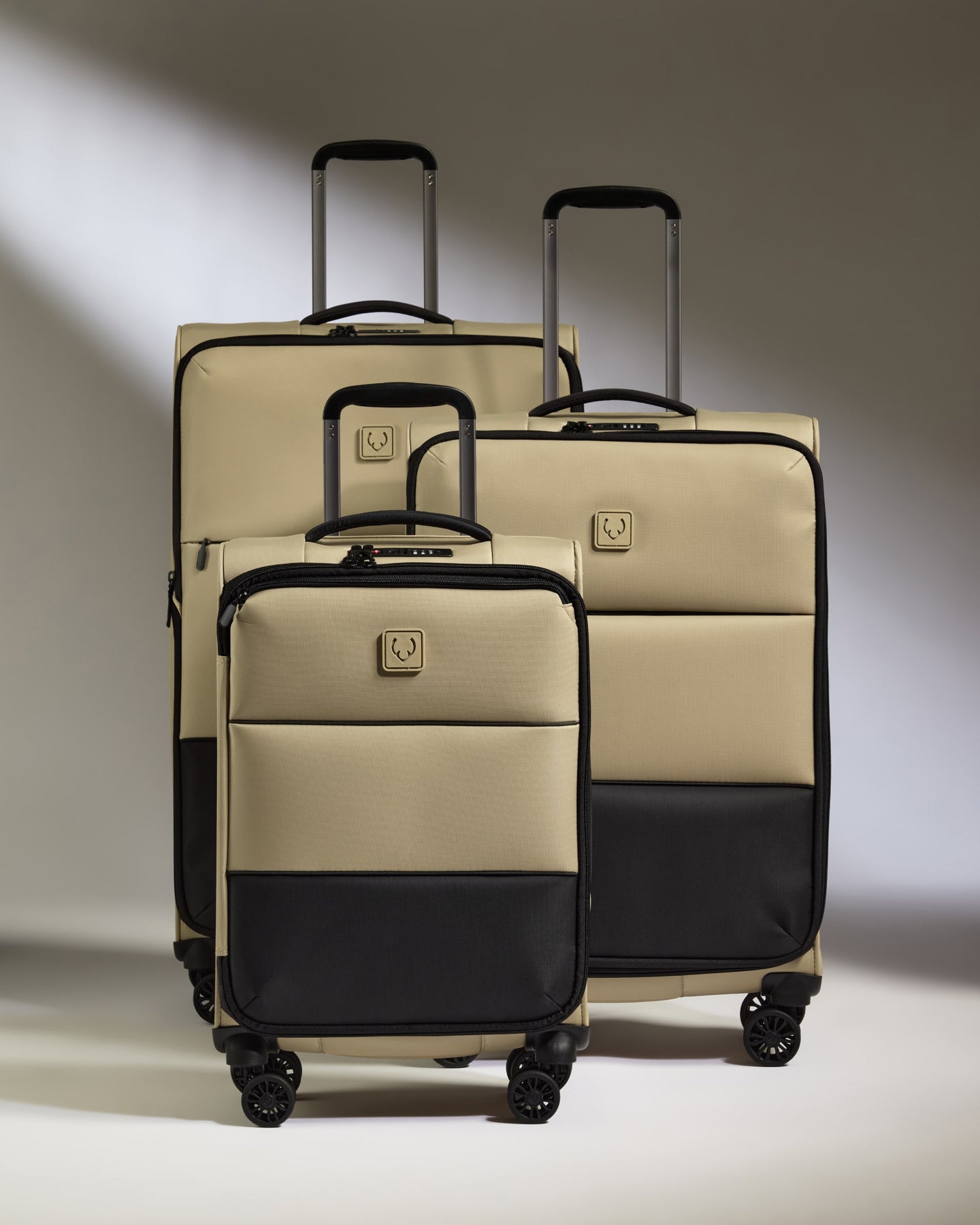 Lightest Expandable Carry-on Luggage Set in Sand - Soft Stripe 2.0