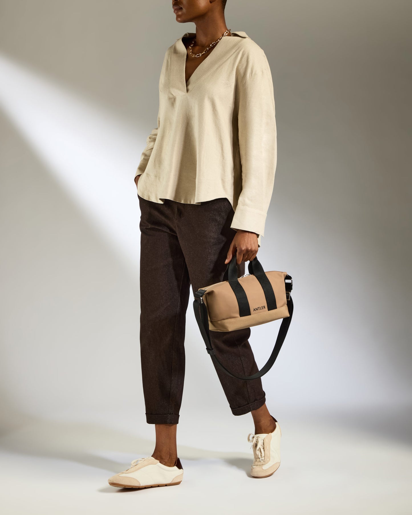 Icon Mini Crossbody Bag in Sand