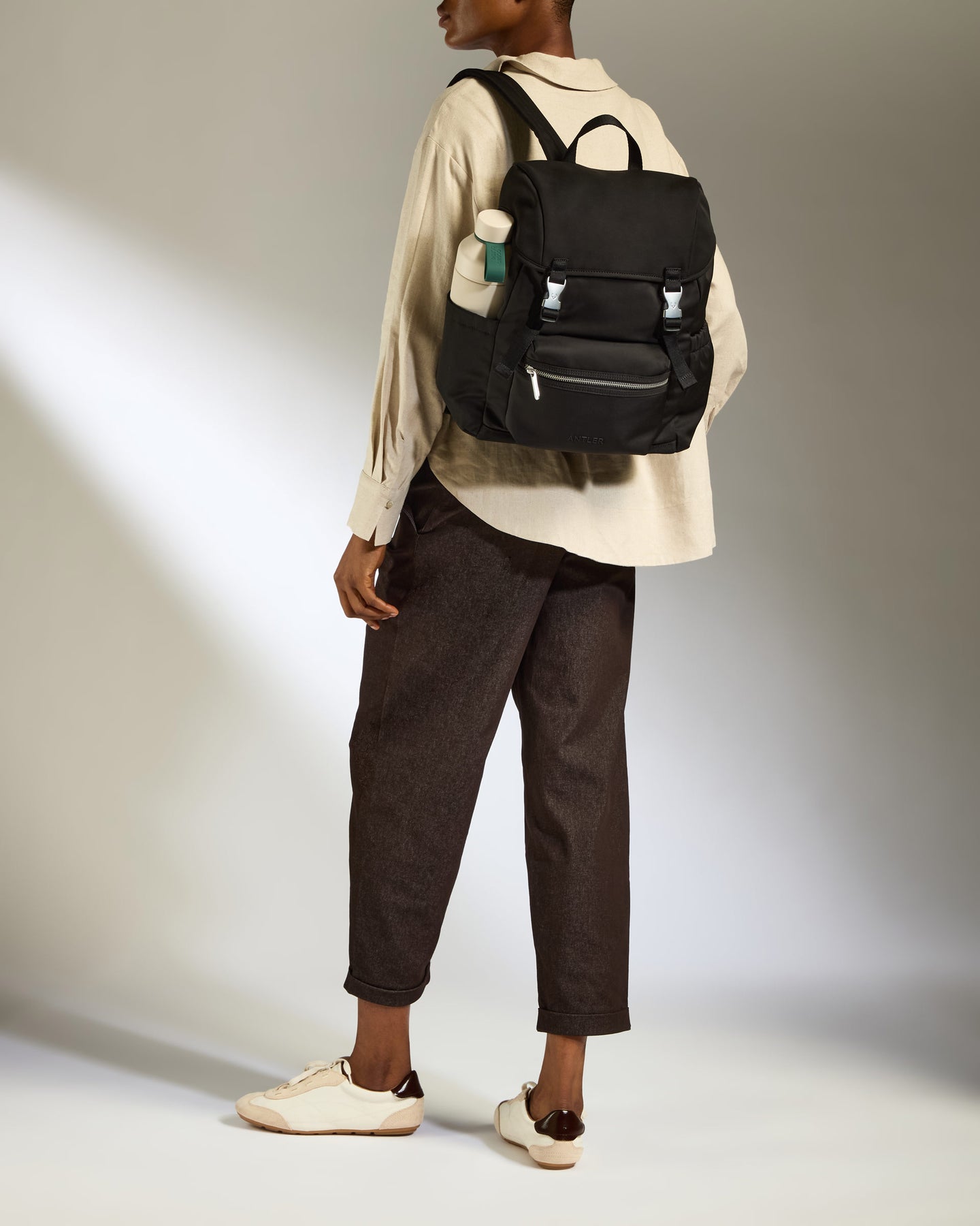 Icon Drawstring Backpack in Black