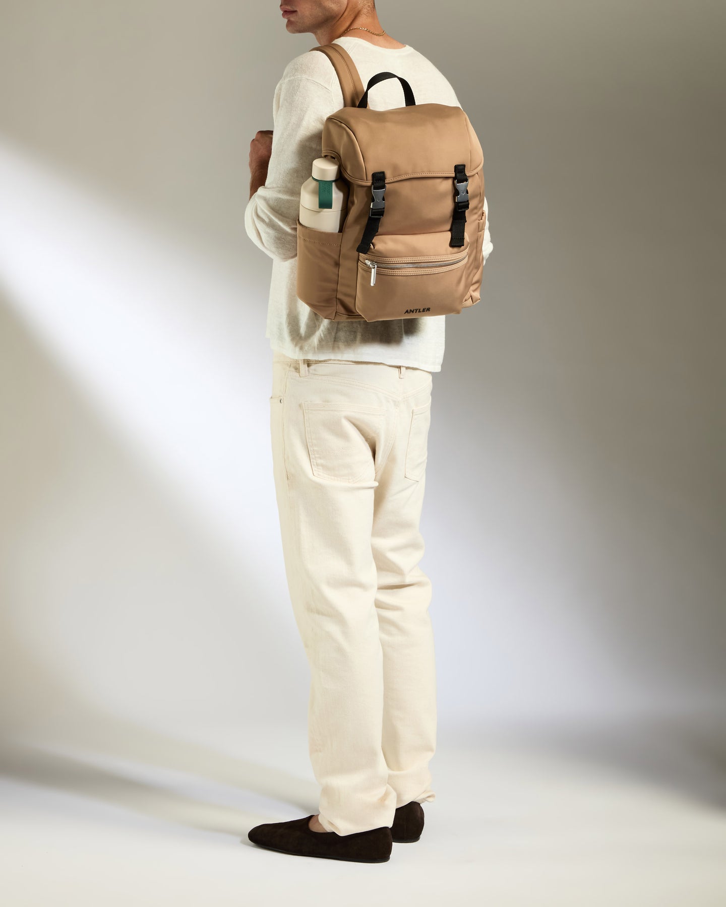 Icon Drawstring Backpack in Sand