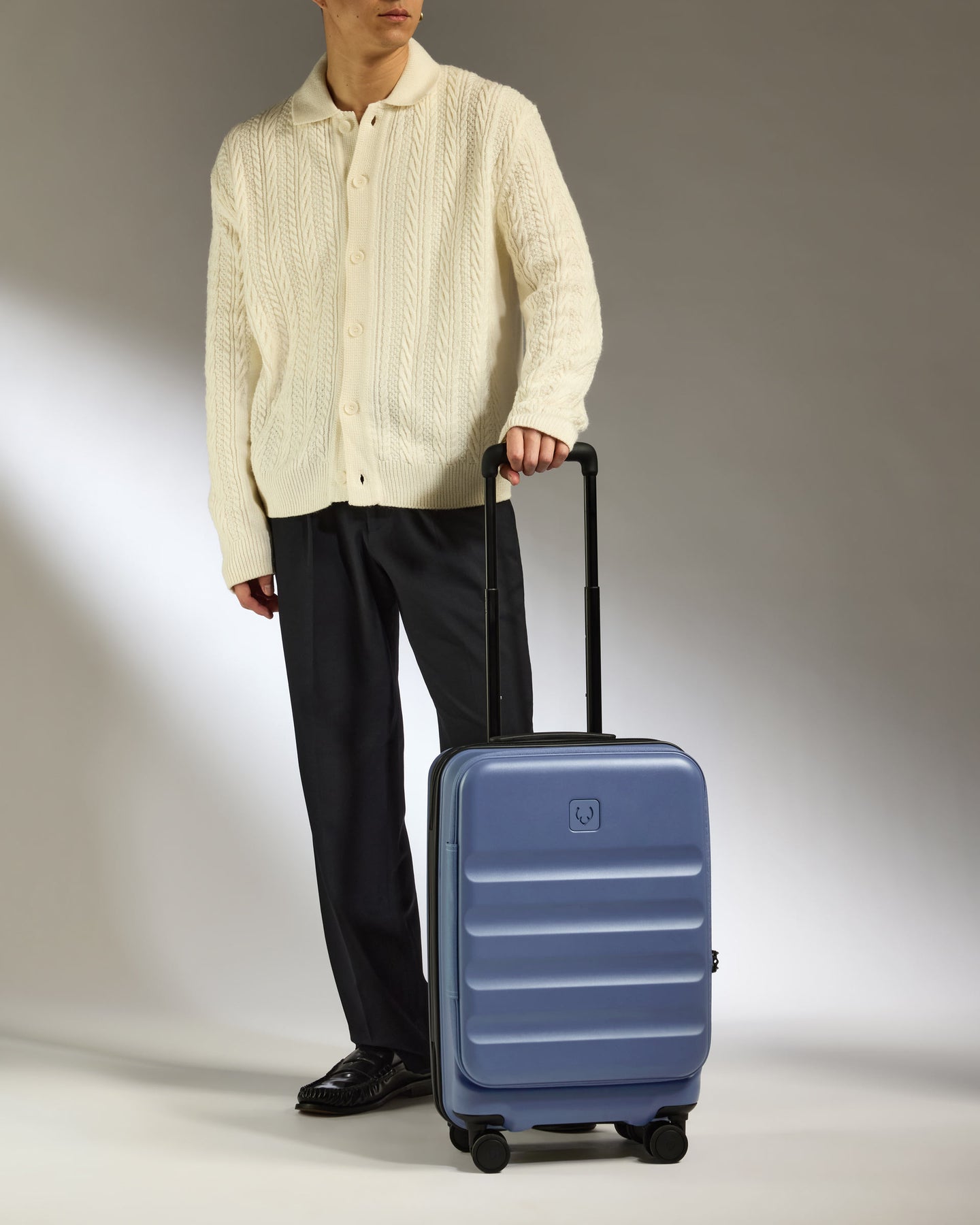 Dual Opening Carry-On Luggage in Ocean Blue - Icon Stripe
