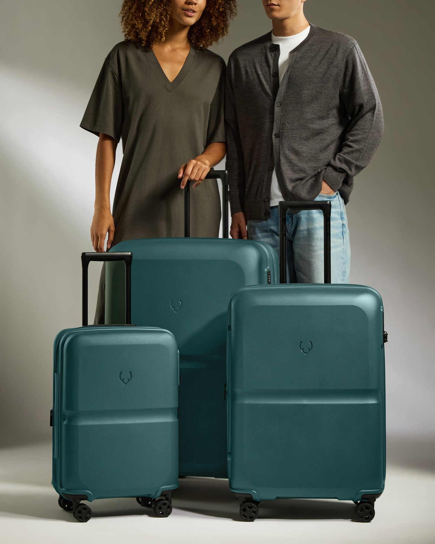 Expandable Carry-on Luggage Set in Marsh Blue - Single Stripe