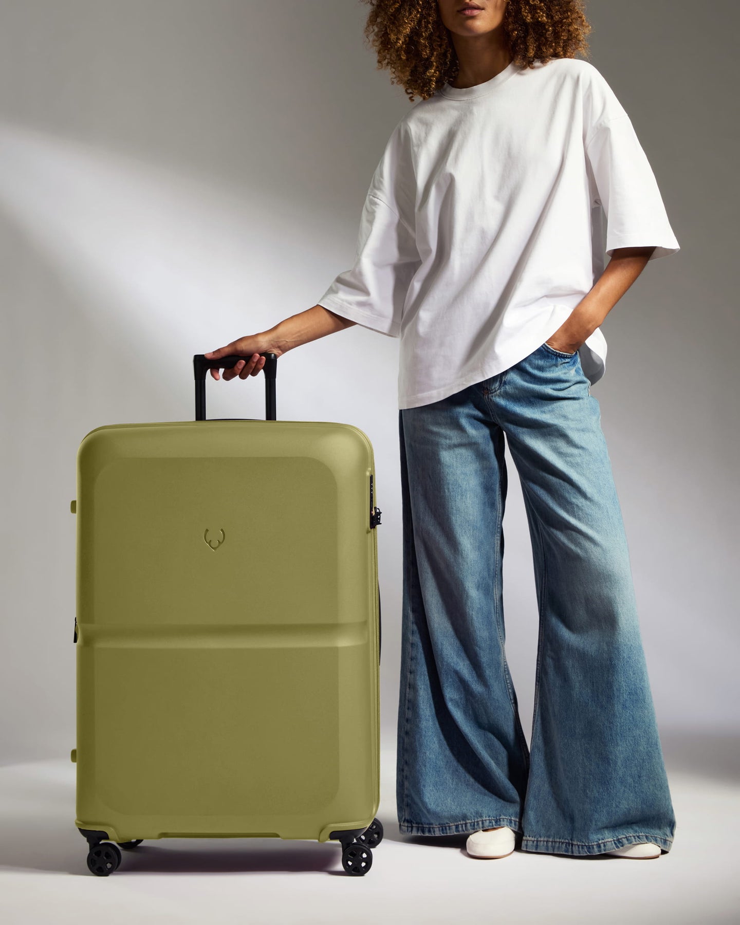 Large Luggage in Reed Green - Single Stripe
