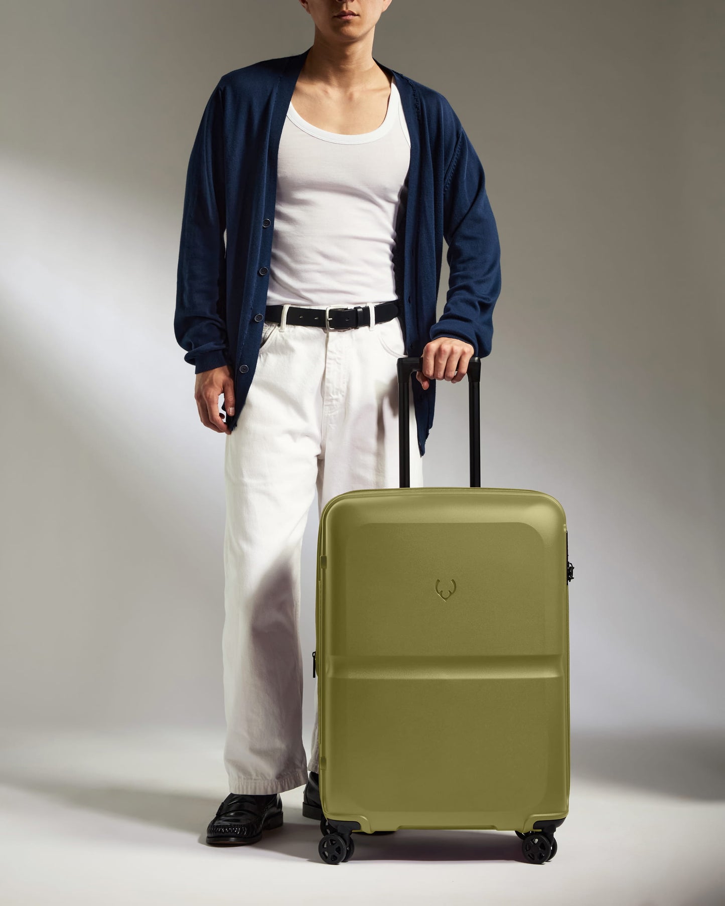 Medium Luggage in Reed Green - Single Stripe