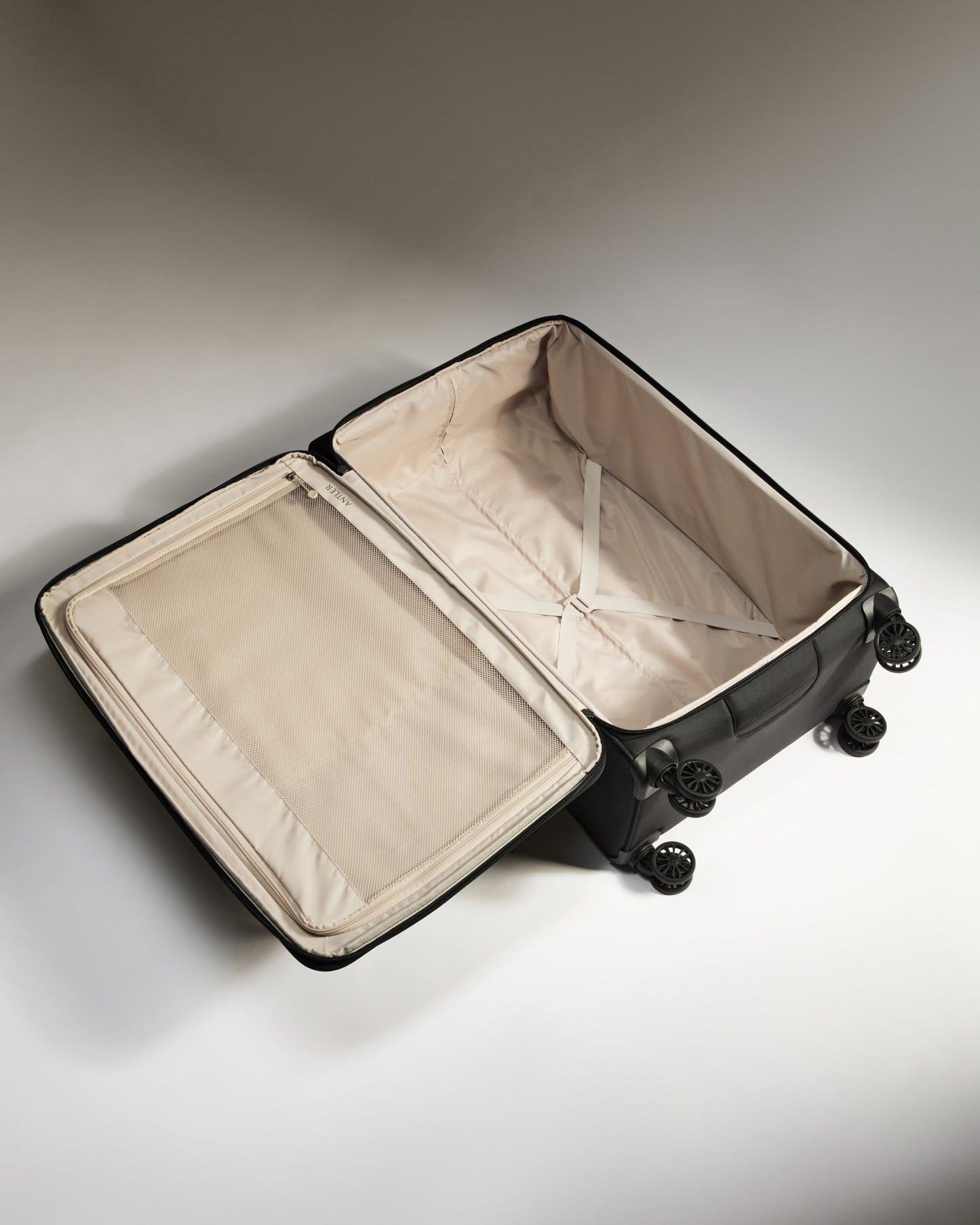 Lightest Expandable Carry-on Luggage Set in Black - Soft Stripe