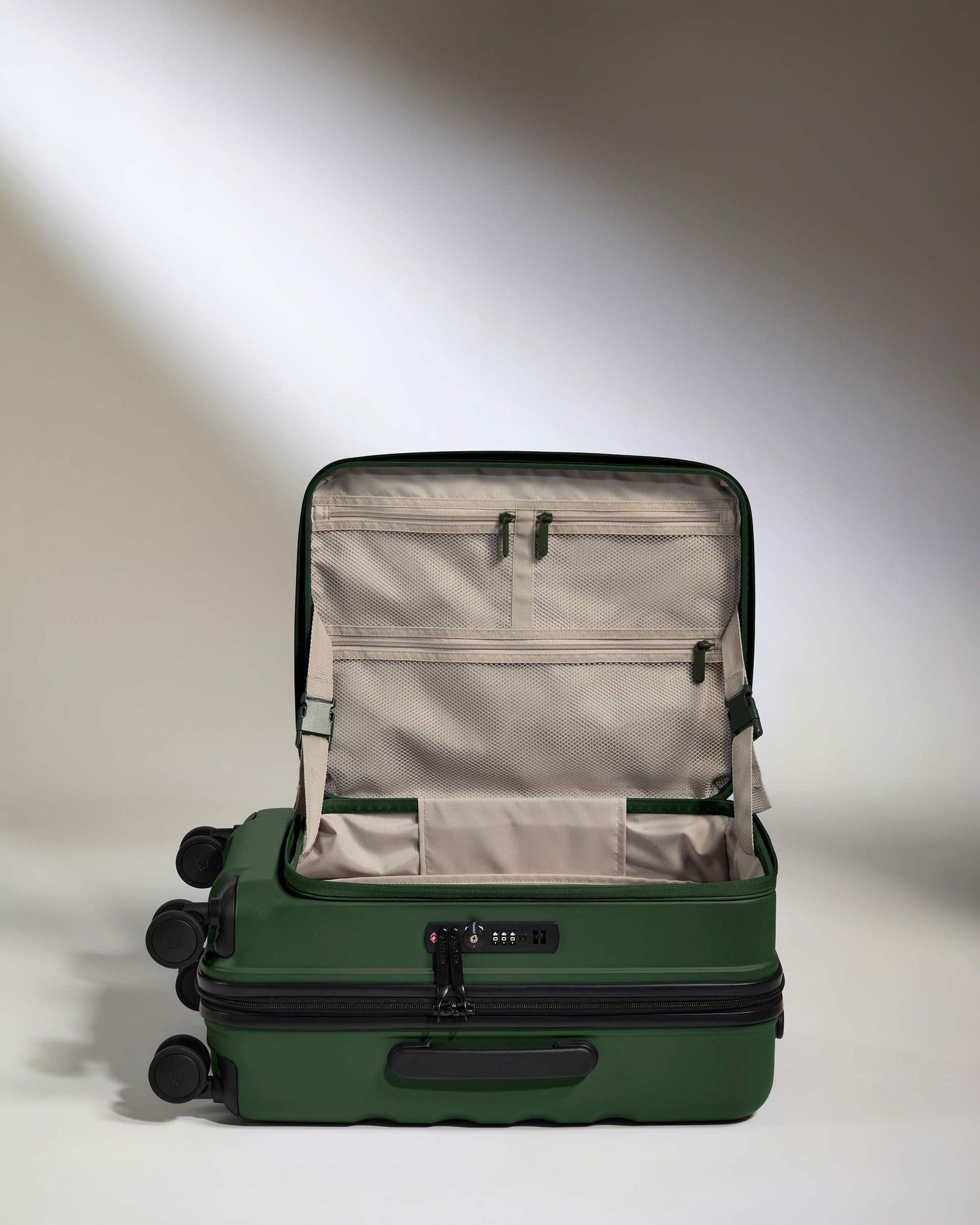 Dual Opening Carry-On Luggage in Antler Green - Icon Stripe
