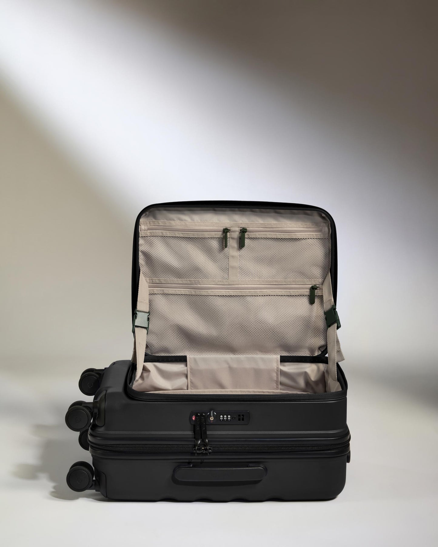 Dual Opening Carry-On Luggage in Black - Icon Stripe