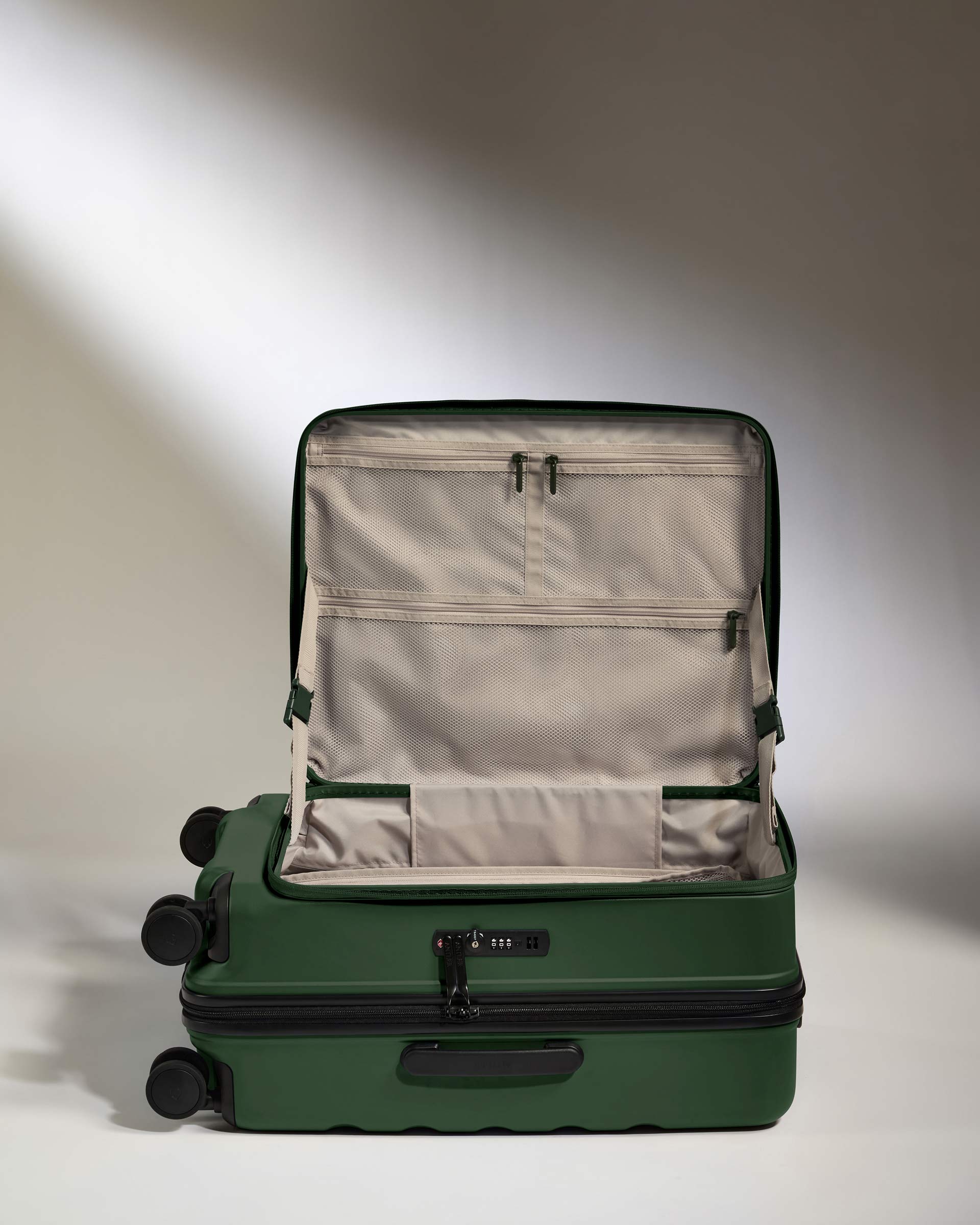 Dual Opening Medium Luggage in Green - Icon Stripe | Lightweight