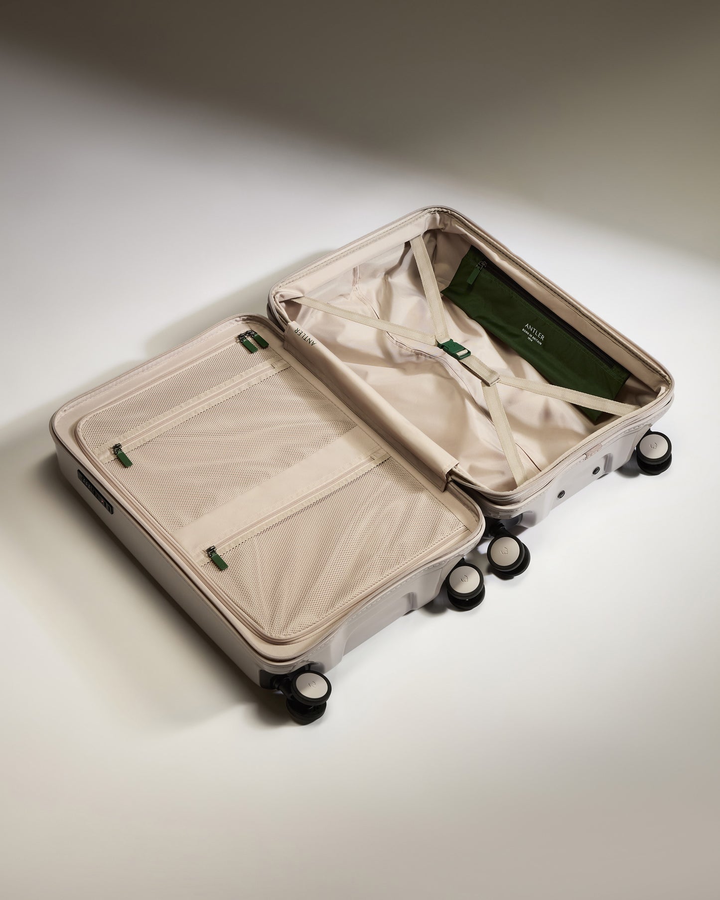 Medium Luggage in Taupe Gloss - Icon Stripe