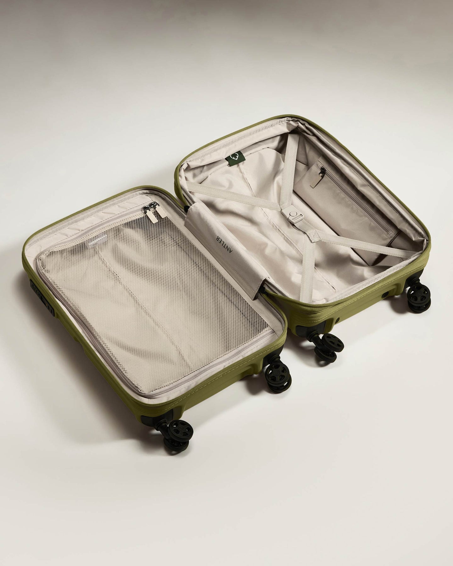 Expandable Carry-on Luggage in Reed Green - Single Stripe