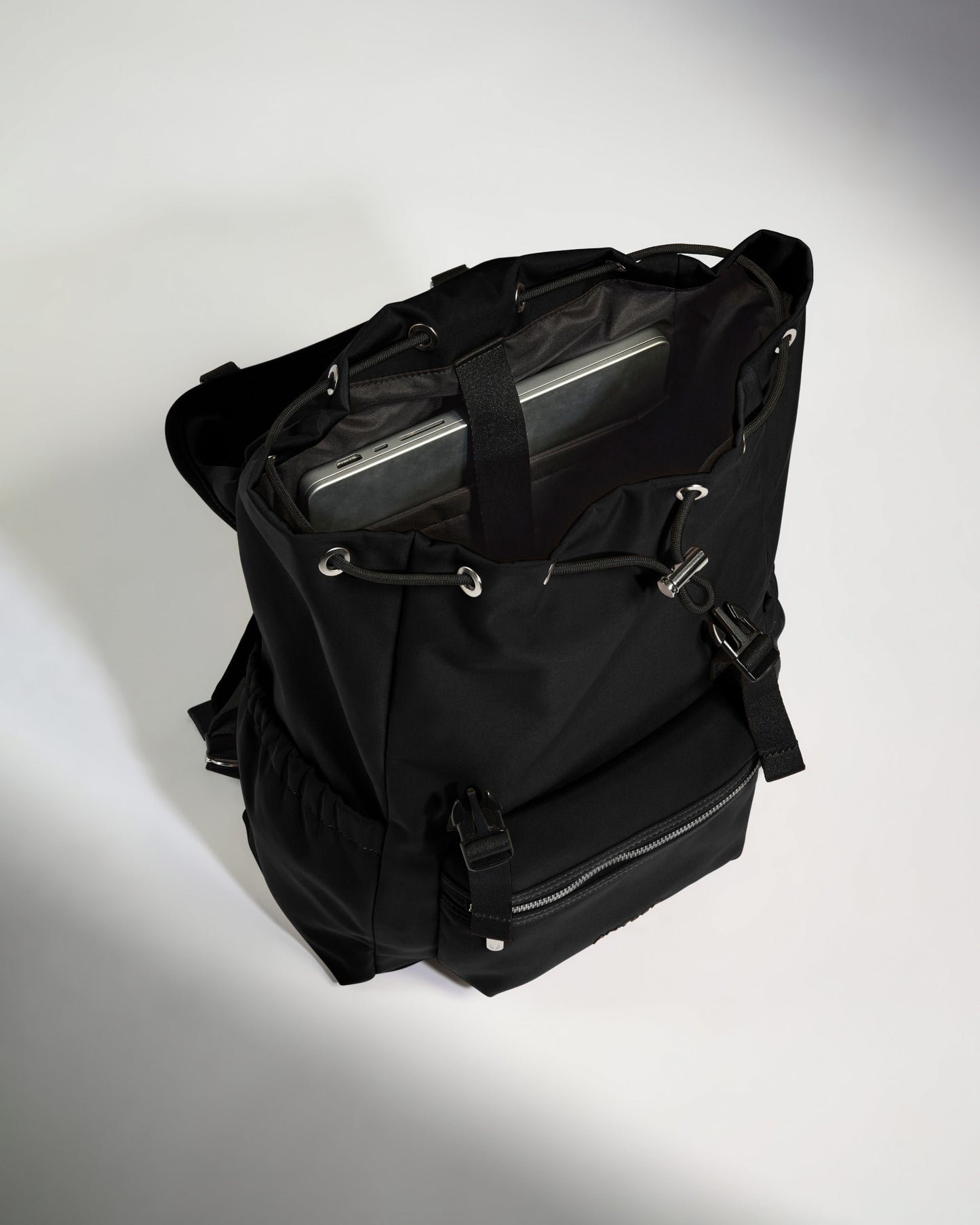 Icon Drawstring Backpack in Black