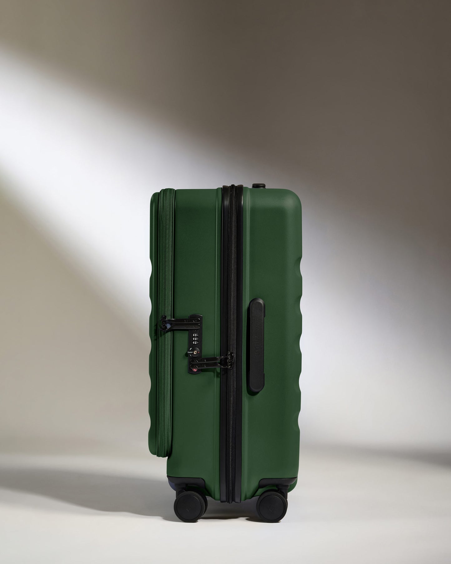 Dual Opening Medium Luggage in Antler Green - Icon Stripe