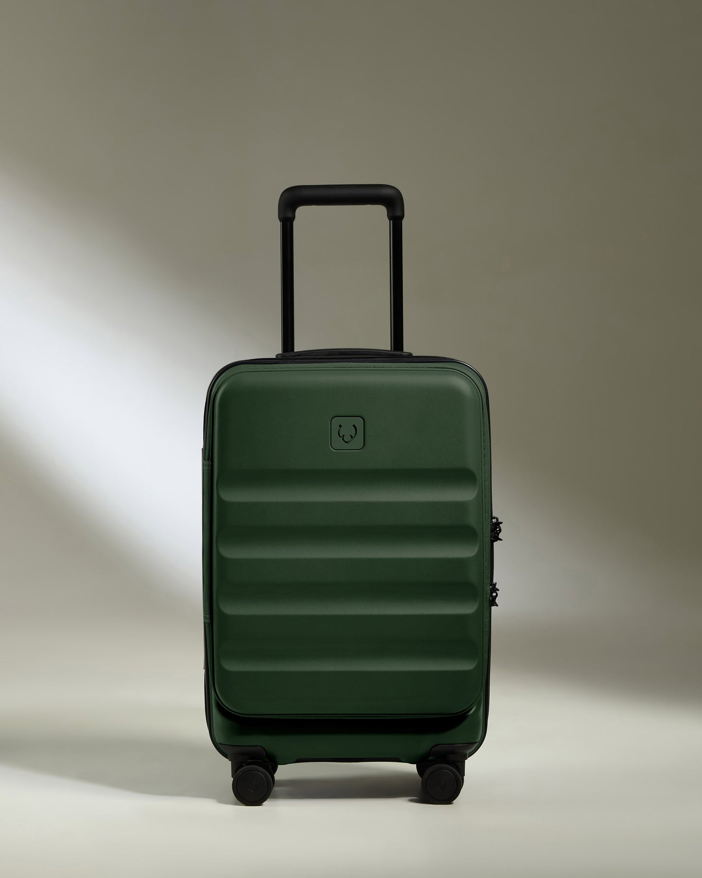 Dual Opening Carry-On Luggage in Antler Green - Icon Stripe