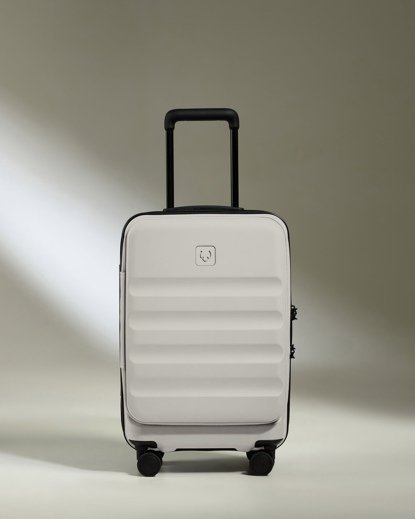 Dual Opening Carry-On Luggage in Taupe - Icon Stripe