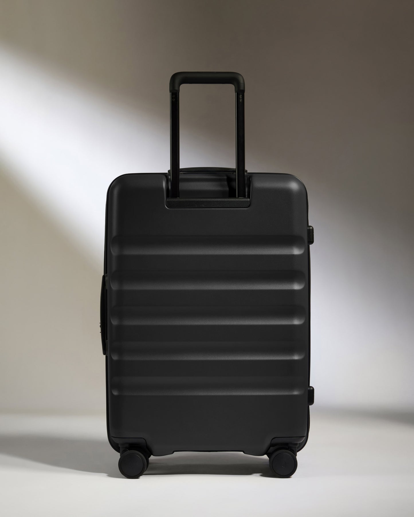 Dual Opening Medium Luggage in Black - Icon Stripe