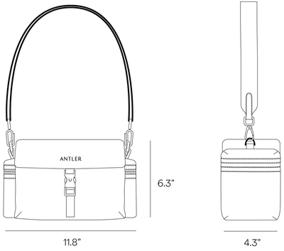 a black and white drawing of a purse