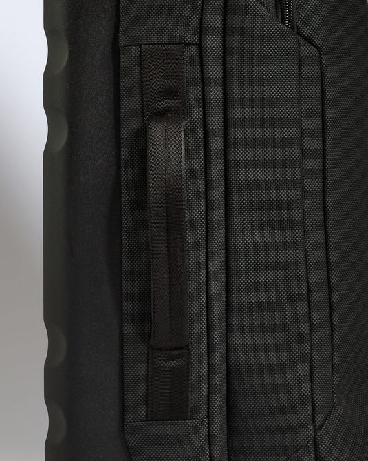 close up of a black suitcase