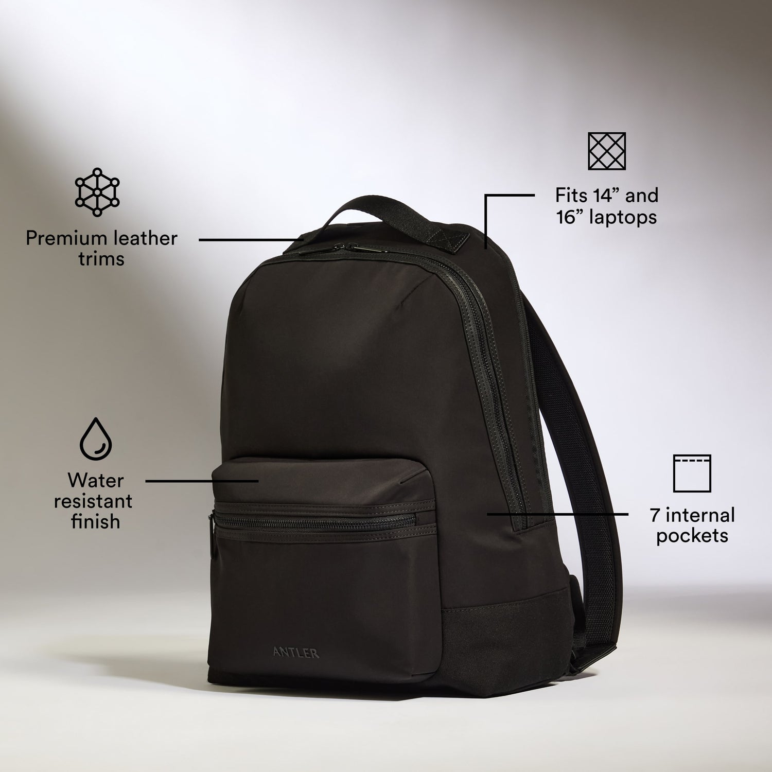 Icon Backpack in Black - Travel Bags Antler USA Icon Backpack in Black - Travel Bags Antler USA