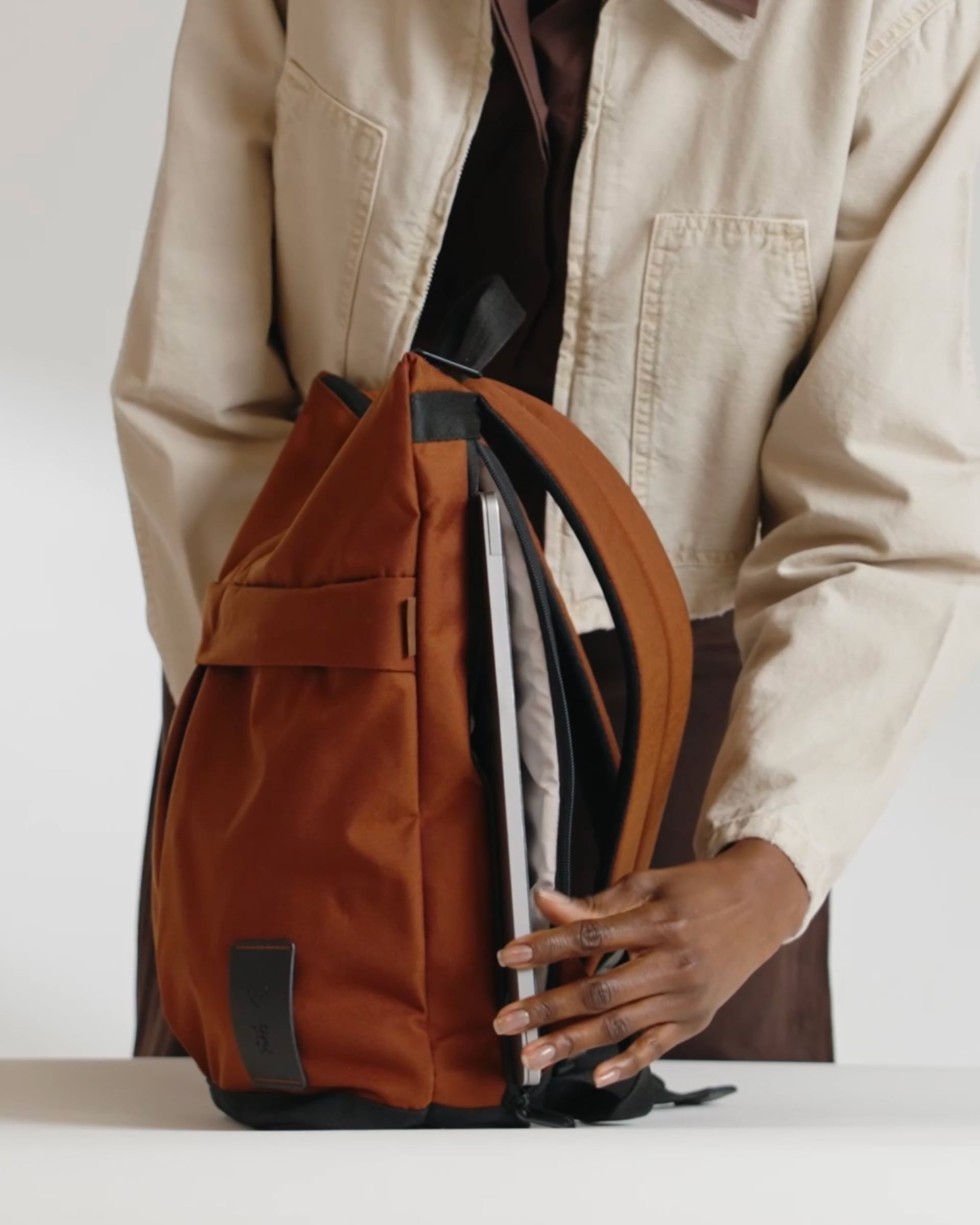 Urban Core Zip Top Backpack in Brown | Rucksacks & Travel Bags