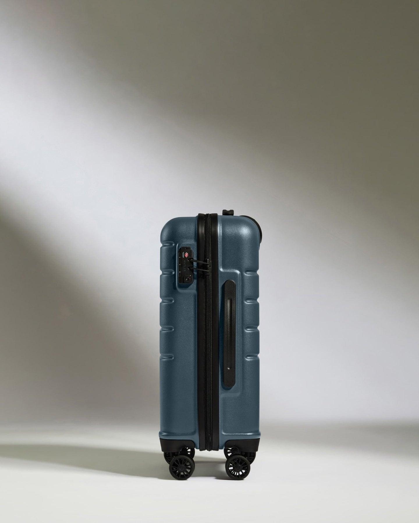 Expandable Carry-on Luggage in Blue Gray - Logo