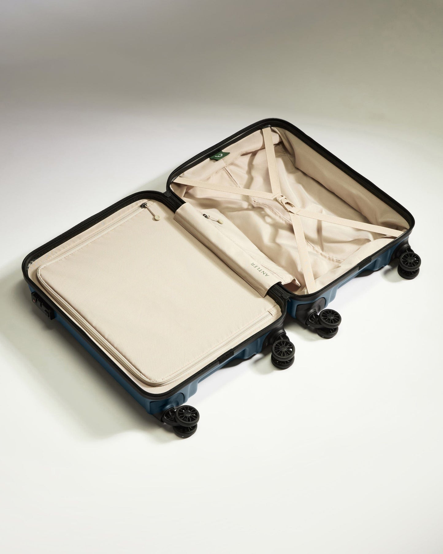 Expandable Carry-on Luggage in Blue Gray - Logo