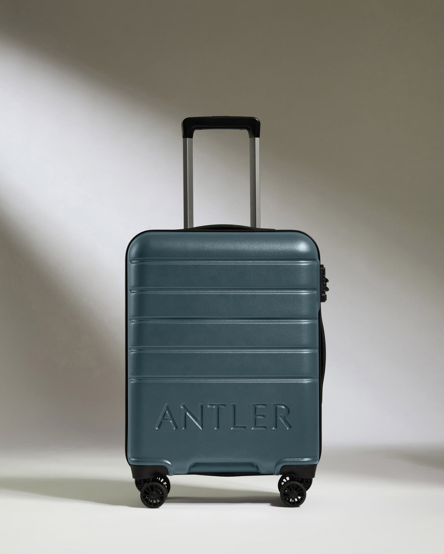 Expandable Carry-on Luggage in Blue Gray - Logo