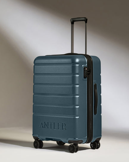 Medium Luggage in Blue Gray - Logo