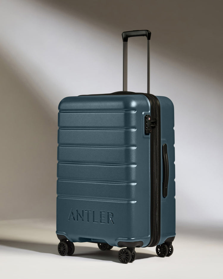 Medium Luggage in Blue Gray - Logo
