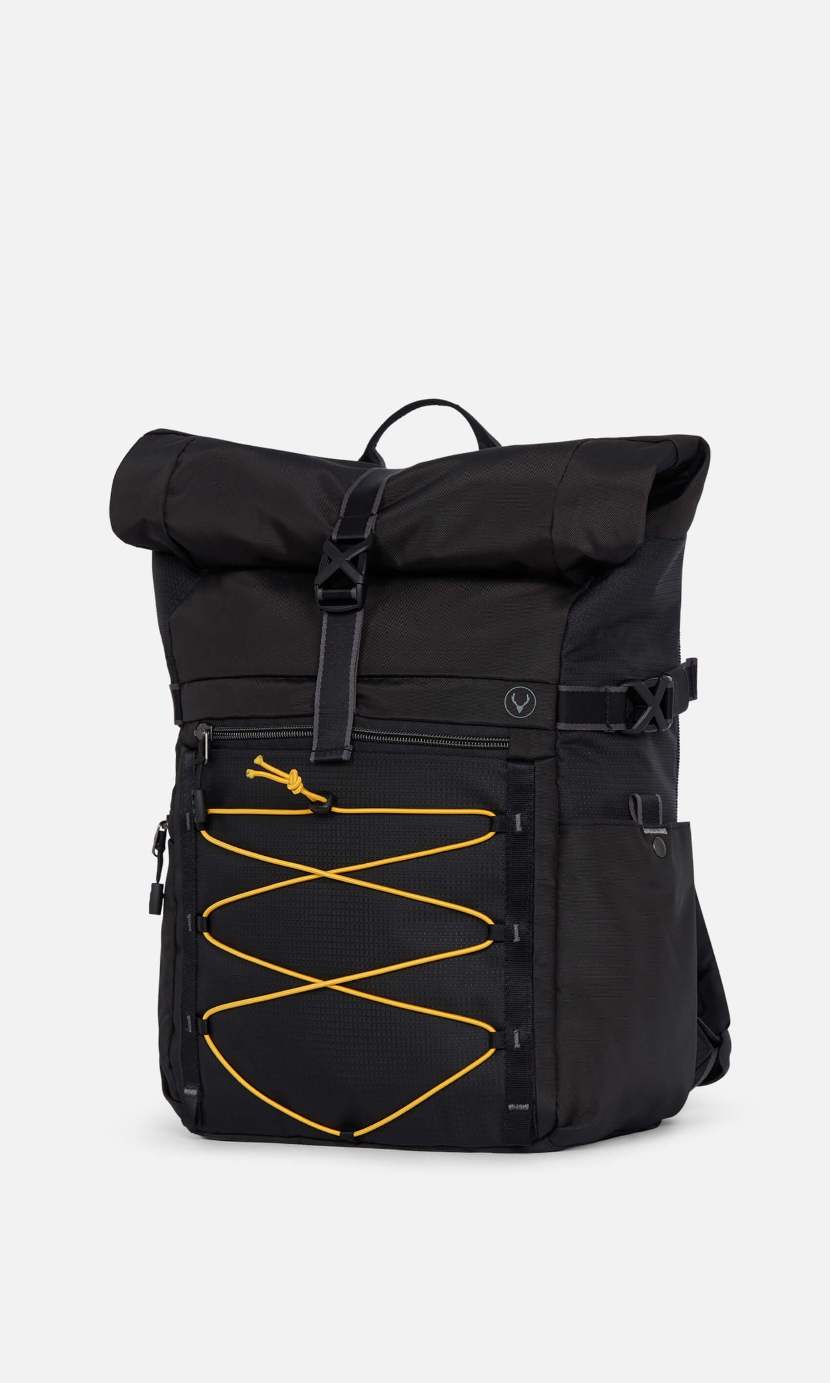 Bamburgh Roll Top Backpack in Black Travel & Lifestyle Bags Antler