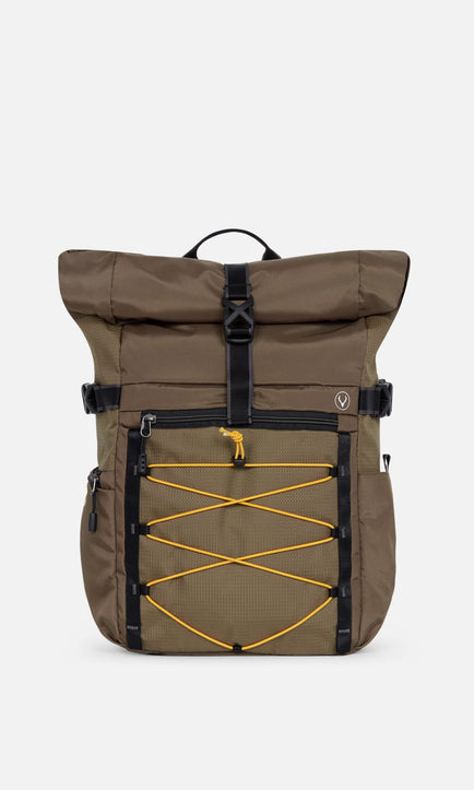 Bamburgh Roll Top Backpack in Khaki